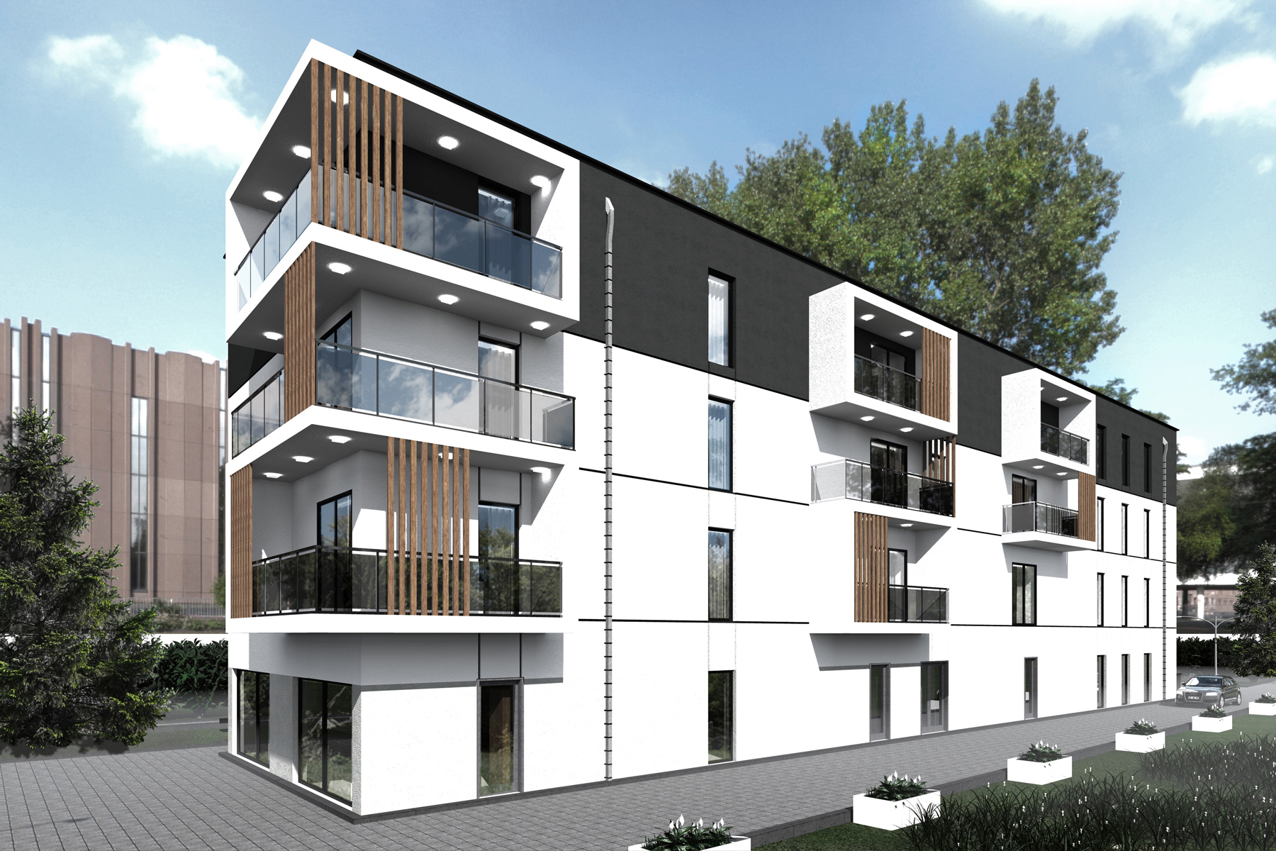 Projekt architektoniczny budynku wielorodzinnego Brzesko 2020.